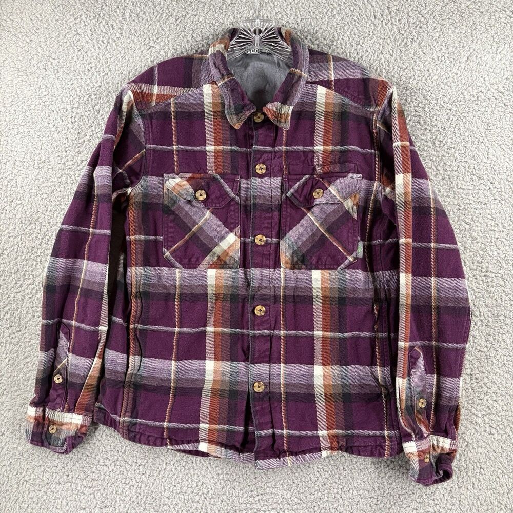 Stio Hutkeeper Men's Medium M Plaid Heavyweight Flannel Shirt Shacket Jacket
